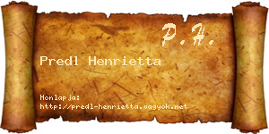 Predl Henrietta névjegykártya